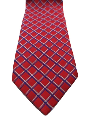 Corbata THOMAS PINK Seda Rojo Azul Marino Rosa Cuadros Para Hombre Lujo Londres Clásico £75 Foto 1 de 4