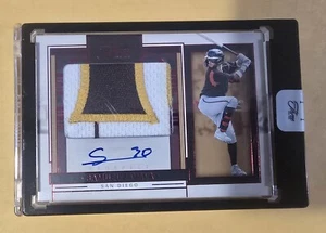 2024 Panini Three & Two SAMUEL ZAVALA *ROOKIE PROSPECT RED FOIL PATCH AUTO* /6 - Picture 1 of 3