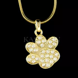 Collar De Huella De Perro Hecho Con Cristales De Swarovski Para Gato Gatito - Imagen 1 de 1