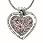 Heart In Heart Made With Swarovski Crystal Love Pendant Necklace Pink Jewelry