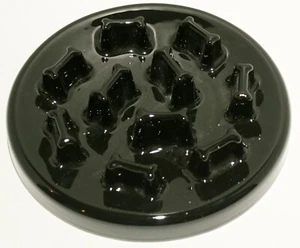 Dog Slow Feeder Food Dish Ceramic Anti Choking Eating Black Dog Bones - Picture 1 of 3