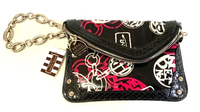 NWT HENRI BENDEL Asymmetrical Deb Chain Patterned  Strap WRISTLET   Zippered - Image 1 of 4