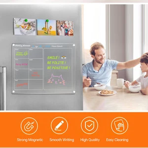 Monthly Planner Fridge Calendar Magnetic Whiteboard with Markers& Pen Holder AU - Picture 1 of 9