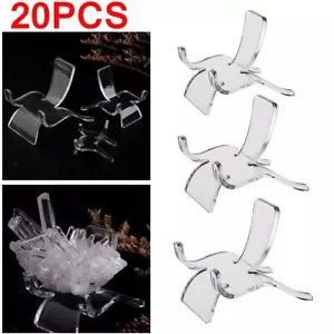 20x Acrylic Clear Display Stand Easel Rack for Minerals Crystal Holder Support - Picture 1 of 12
