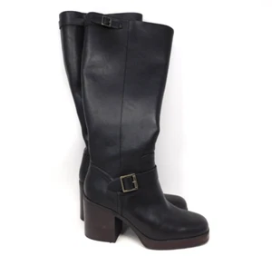 Korks Women's Boots Karalyn Knee High Riding Buckle Tall Stacked Platform 8 M - Picture 1 of 12