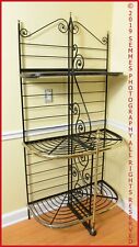Antique French IRON & Brass Trim Bakers Rack 19th Century Paris France PU only