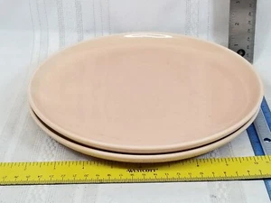 2 Oneida Russel Wright Dinner Plates Round 9 3/8” Coral Pink Stoneware MCM - Picture 1 of 4