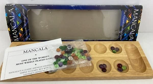 Mancala Wooden Board Game. Lagoon Games 1997 Vintage 2 Player Strategy Game GC - Picture 1 of 19
