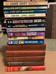 Vintage Lot of 15 Zane Grey Books - 5 Hardcover & 10 Paperback - Picture 1 of 6