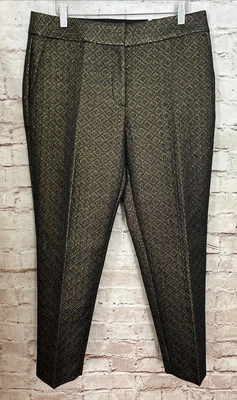Ann Taylor LOFT Pants 8 Marisa Metallic Brocade Jacquard Pencil Ankle NEW - Image 1 of 4