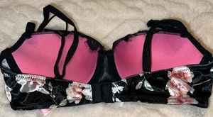 Victoria's Secret Date Bra Women's Floral Pink Push Up Underwired 32B - Picture 1 of 6