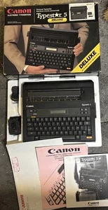 VINTAGE Canon S-50 "TypeStar 5" Electronic Portable TypeWriter W/ Box & Papers - Picture 1 of 8