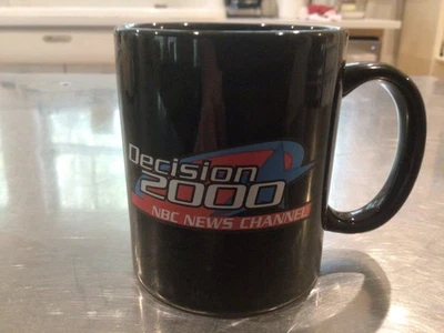 DE COLECCIÓN DECISIÓN 2000 NBC CANAL DE NOTICIAS TAZA DE CAFÉ CAMPAÑA ELECTORAL BUSH-CHENEY Foto 1 de 4
