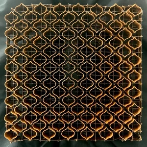 Copper Tjap Cap Chop Stamp Block Artisan Batik Ogee Outline 8.25" x 8.25" - Picture 1 of 2