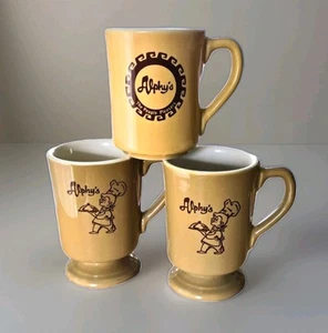 Vintage Alphy's Coffee Shop TASSEN Standschalen Restaurant Geschirr 3er Set RAR SoCal - Bild 1 von 12