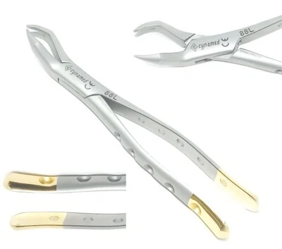 Pinzas Extractoras Dentales Premium 88L Molares Dientes Mangos Dorados Cirugía Oral  Foto 1 de 3