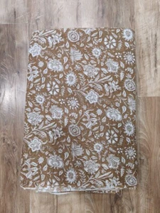 Tela estampada sanganeri natural india de algodón hecha a mano con estampado de bloques a mano de 25 yardas - Imagen 1 de 3
