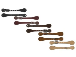 Adult Size Leather Spur Straps w/ Nickel Plated Buckles - Picture 1 of 7
