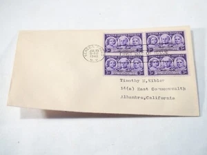 3c stamp block 100 years progress of women first day cover envelope cancelled - Picture 1 of 2