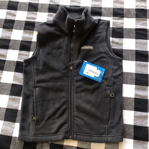 NEW Columbia Boys Girls Kids Winter Vest Size XS Black Fleece Full Zip NWT - Picture 1 of 10
