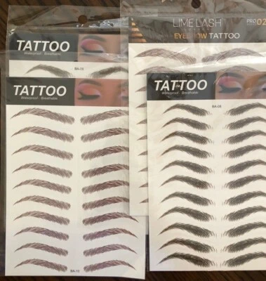 6D Hair-like Eyebrow Tattoo Sticker False Eyebrows Waterproof Fake Long Makeup - Image 1 of 4
