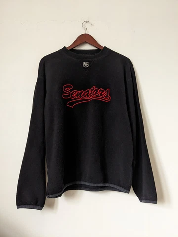 Vintage Ottawa Senators Fleece Sweater M Hockey NHL Black Cover