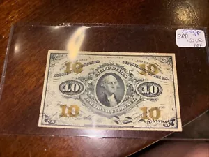 VF Fr 1255 $0.10 1864 fractional 3rd issue green reverse - Picture 1 of 2