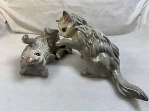 BRAD KEELER CALIFORNIA POTTERY CAT KITTEN PLAYING FIGURINE LARGE VINTAGE - Picture 1 of 12