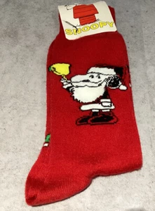 Peanuts Santa Snoopy Frohe Weihnachten rote Crew-Socken für Herren 10-13 - Bild 1 von 3