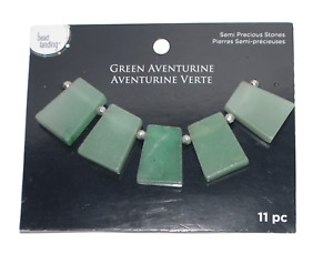 Bead Landing Green Aventurine Semi Precious Stones Green 11 Pc Jewelry Making