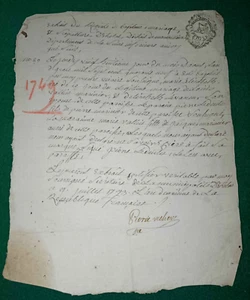 CONTRAT DE MARIAGE - Seine Inférieure 1749 - Imagen 1 de 2