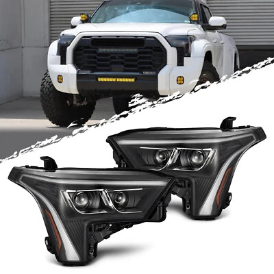 Fit 2022-2024 Toyota Tundra/Sequoia LUXX-Series Black LED Headlights - Image 1 of 4
