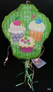 Cupcake Cup Cake Pull Strings Pinata Pinatas Cakes Girl Birthday Party Cupcakes - Picture 1 of 1