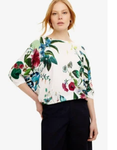 Jersey Phase Eight Bronte Estampado Botánico Tejido Ala de Murciélago Talla XS - Imagen 1 de 17