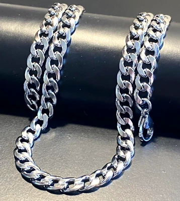 Collana catena acciaio inox uomo lunga 45 50 cm catenina da rapper in girocollo - Immagine 1 di 4