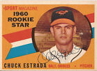 Chuck Estrada Baltimore Orioles Signed Autographed 196O Topps Rc Card #126 W/Coa