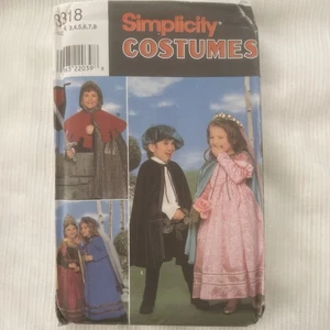 Disfraz de Caballero y Princesa Infantil Patrón Simplicidad 8318 Talla 3-8 Sin Cortar - Imagen 1 de 2