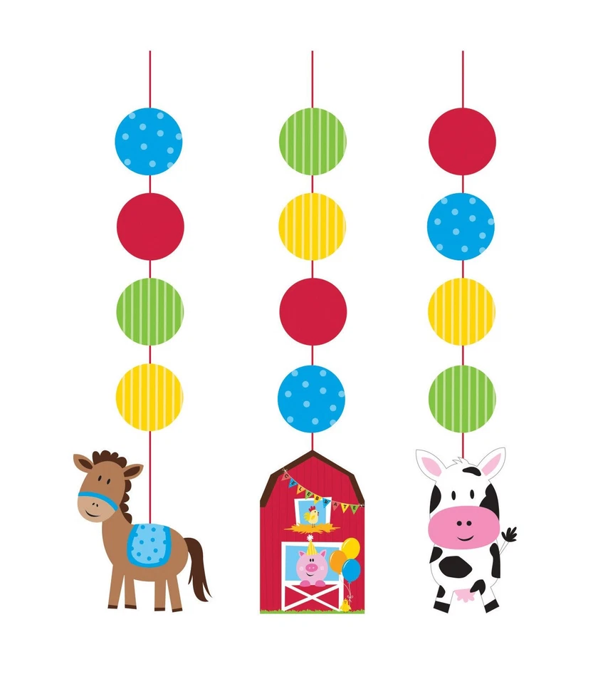 Creative Converting Farm Animals Hanging Cutouts - 3 Pcs Multicolour one size - Image 1 of 1