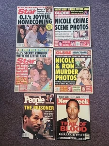 Lot of 6 O.J. Simpson Tabloid Magazines 1994 1995 Newsweek People Star Globe - Picture 1 of 6