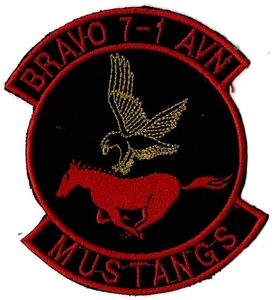 PARCHE MILITAR MUSTANGS AVIACIÓN 7º - 1º Ejército de Estados Unidos Bravo - Imagen 1 de 1