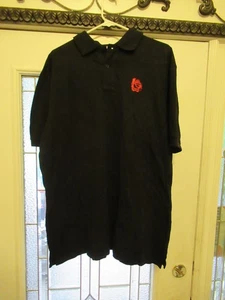 G)True Religion Men's Polo Shirt Size XXL Black Red Buddha Logo - Picture 1 of 8