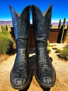 Black Jack Custom AM Gator Head Cut Midnight 806 Size 10.5-D AWESOME! 828-28686 - Picture 1 of 10