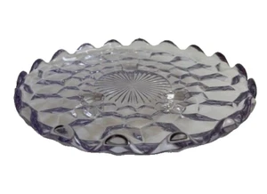 Vintage Three Footed Hobnail Sun Purple Glass Serving Plate - Picture 1 of 4