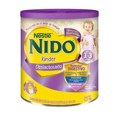 2 X Nido Kinder deslactosado 1 a 3 años Alimento para niños 1,5 kg Foto 1 de 4