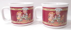 Set of two 1998 Campbell's Kids Soup Mugs Bowls  Houston Harvest Gift Products