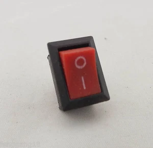 1pcs Rocker Switch ON/OFF Red Cap 2 Pins Single Way 6A 10A 21x15mm KCD-101 New - Picture 1 of 7