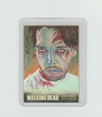 WALKING DEAD SEASON 3 WALKER SKETCH CARD BY ARTIST BRAD UTTERSTROM   1/1! - Image 1 of 2