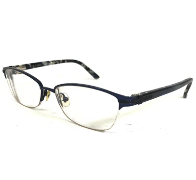 Monturas de gafas Ted Baker B232 NAV azul gris mármol ojo de gato borde completo 49-15-130 Foto 1 de 4