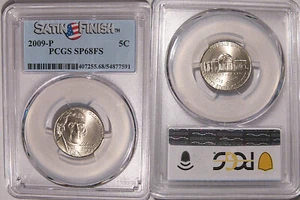 2009 P Jefferson Nickel 5c PCGS SP68FS  Satin Finish - Picture 1 of 2