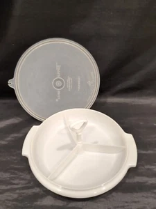 Tupperware Geteiltes Relish Serviertablett "Suzette" mit Dichtung & Griff # 608 weiß - Bild 1 von 3